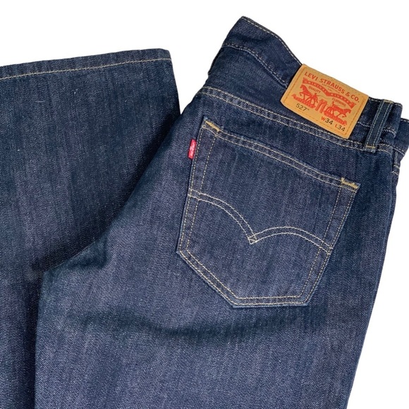 527 SLIM BOOTCUT MEN'S JEANS Size 34”X34” Dark Wash New Without Tags - Picture 6 of 7